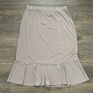 SIMONTON Says Women’s Beige Hight Waist Elastic Band Mermaid Skirt Size M‎ Plus